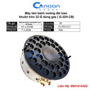 máy bánh nướng Đài Loan dùng gas -32 lỗ tròn tráng men chống dính